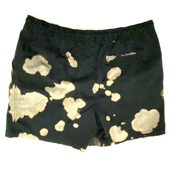 Custom Bleach Tie Dye Mens Shorts Size L Black Athleisure Athletic Loungewear - Picture 2 of 3